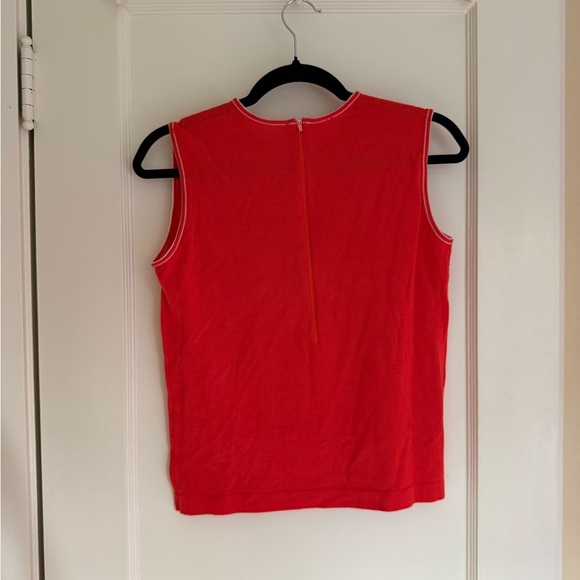 Vintage 70s Orange Acrylic Sleeveless Top - Picture 4 of 5